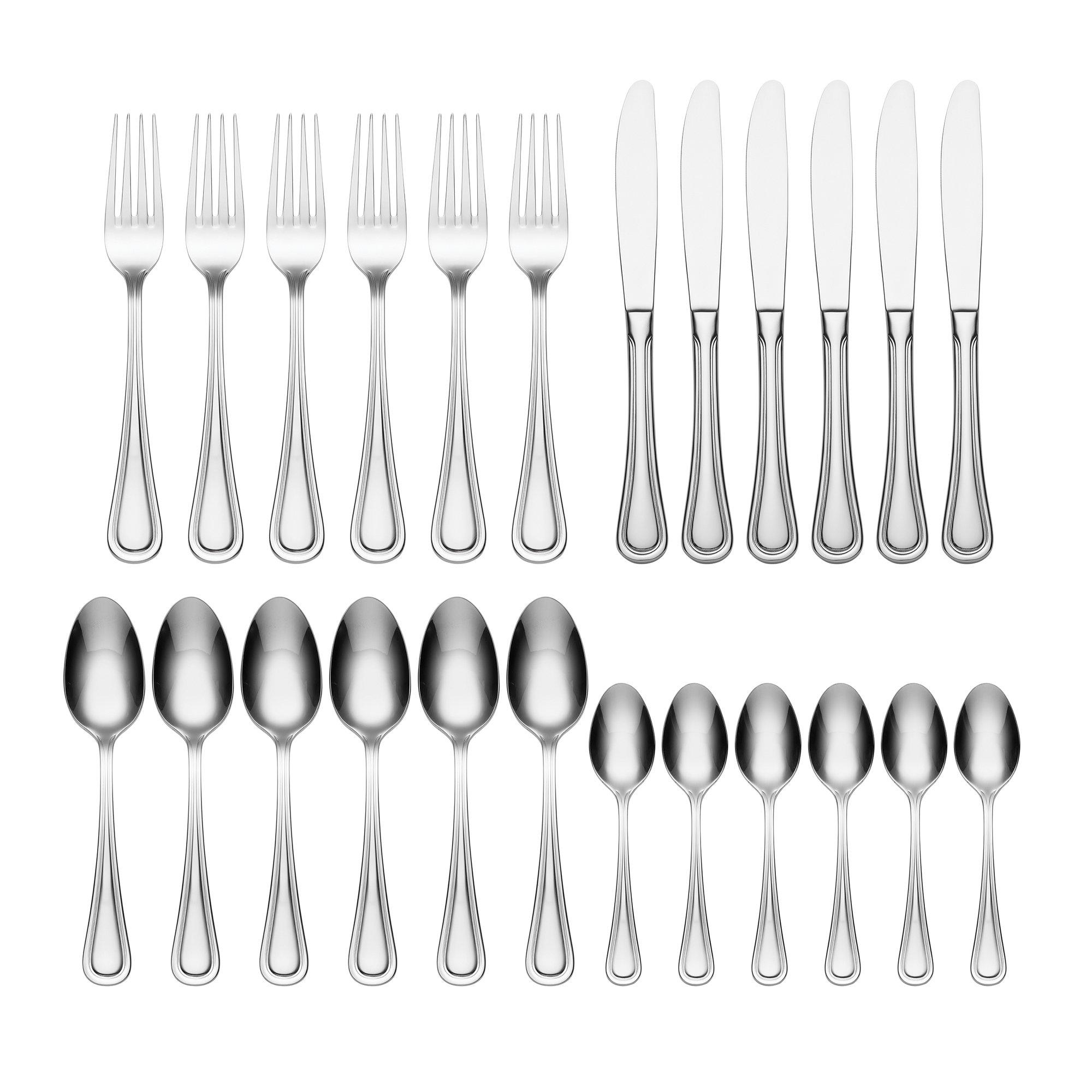 Barcelona 24 Piece Culterly Set, Stainless Steel, Rust Resistant, Dishwasher Safe