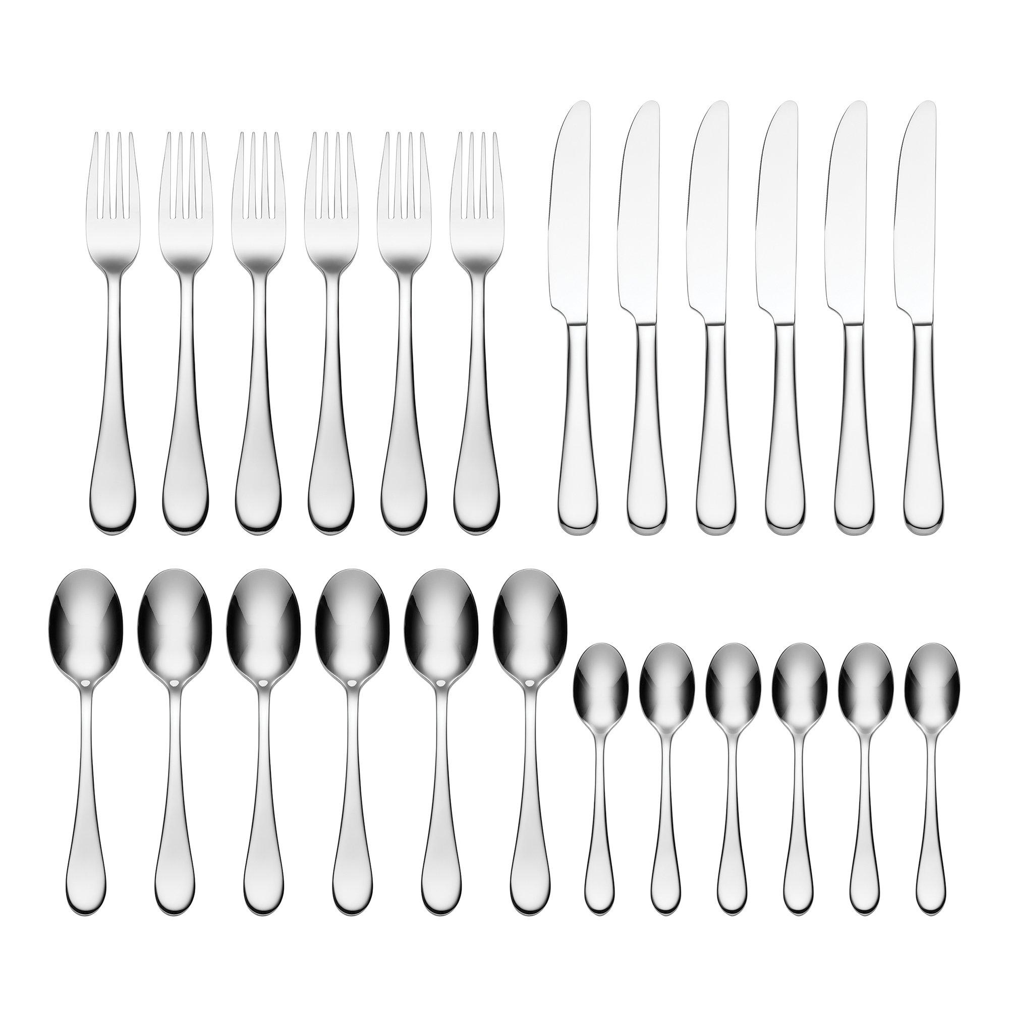 Icarus 24 Piece Culterly Set, Stainless Steel, Rust Resistant, Dishwasher Safe