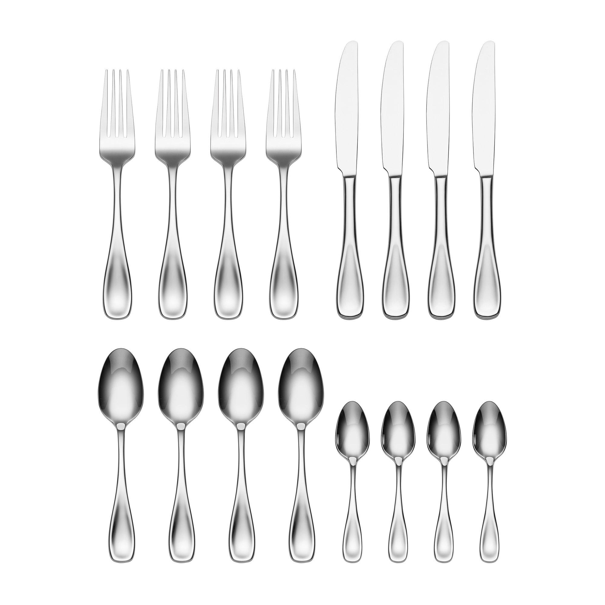 Voss 16 Piece Culterly Set, Stainless Steel, Rust Resistant, Dishwasher Safe