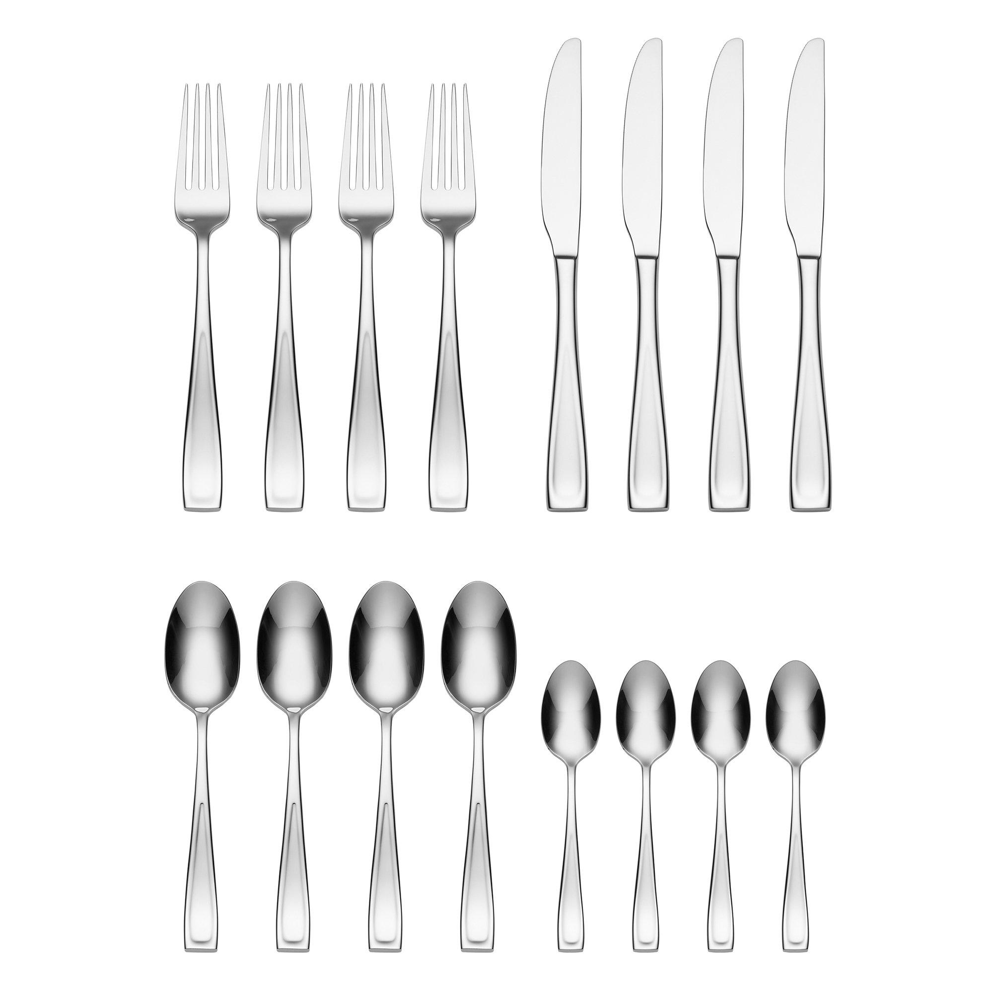 Moda II 16 Piece Culterly Set, Stainless Steel, Rust Resistant, Dishwasher Safe