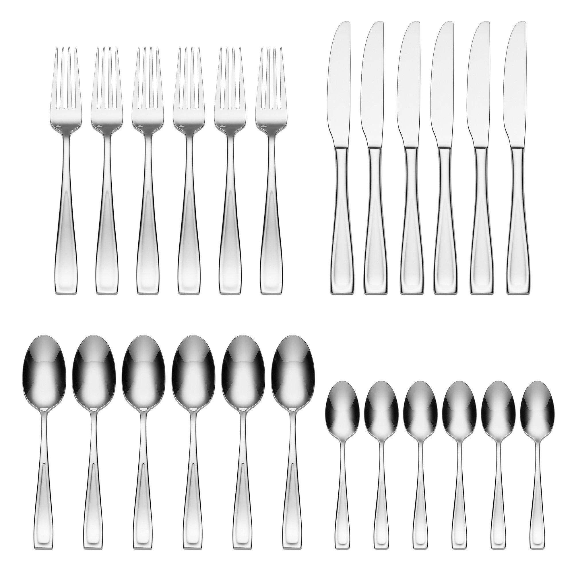 Moda II 24 Piece Culterly Set, Stainless Steel, Rust Resistant, Dishwasher Safe