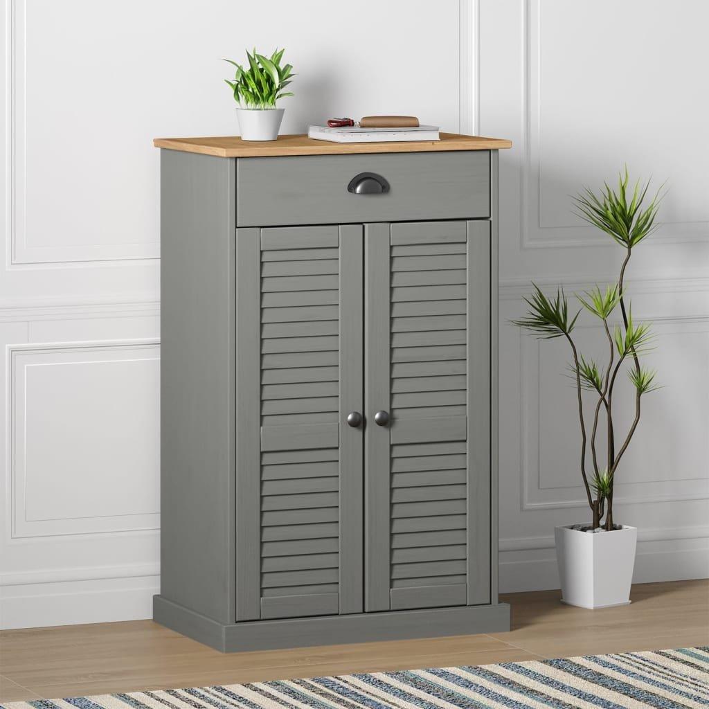 Shoe Cabinet VIGO Grey 60x35x96 cm Solid Wood Pine