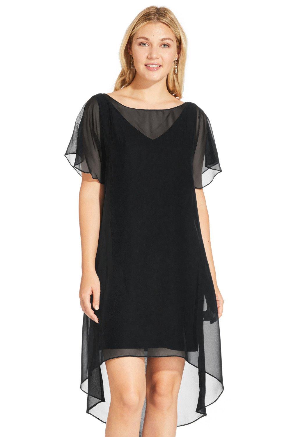 Dresses Chiffon Overlay Draped Dress Adrianna Papell