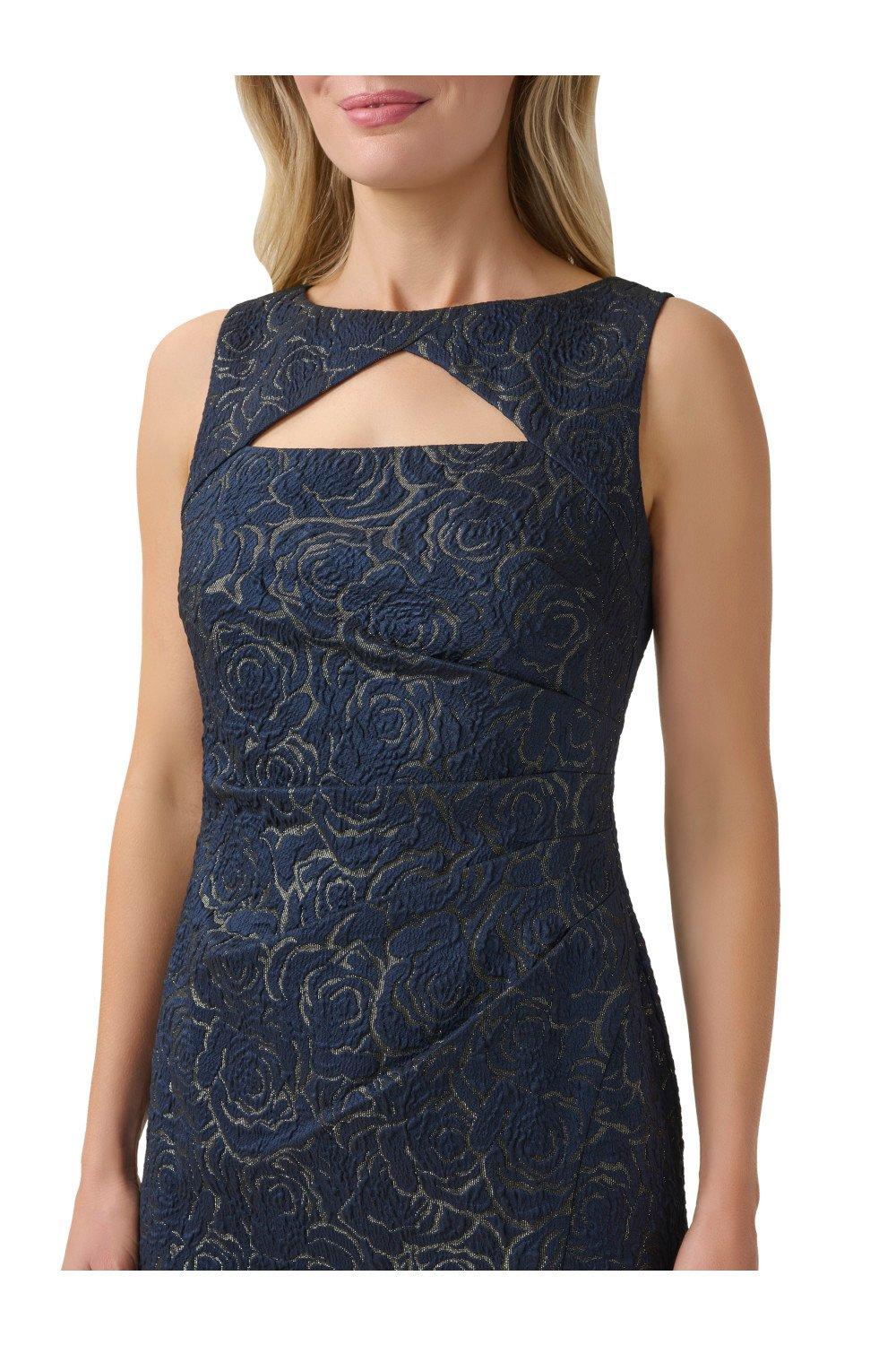 Dresses Metallic Jacquard Sheath Dress Adrianna Papell