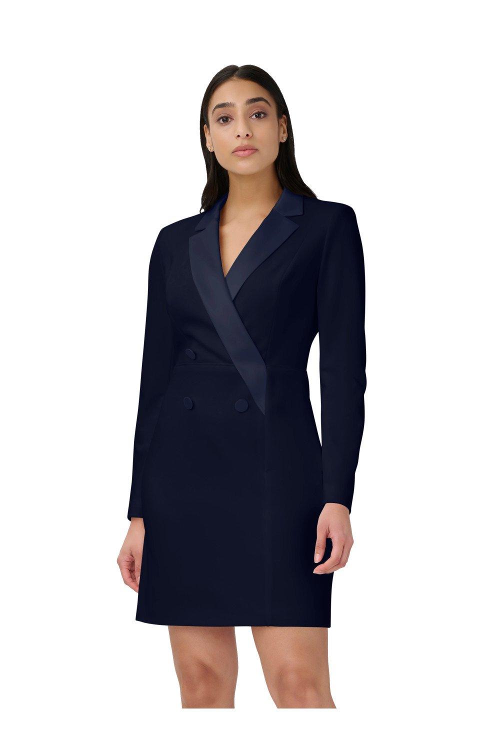 Dresses Crepe Tuxedo Sheath Dress Adrianna Papell