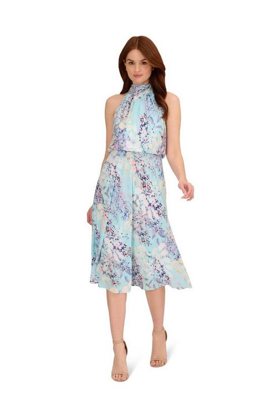 Adrianna Papell Watercolor Floral Midi Dress 1