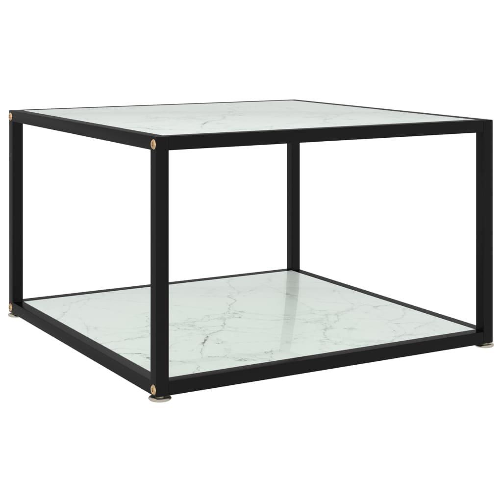 Coffee Table White 60x60x35 cm Tempered Glass