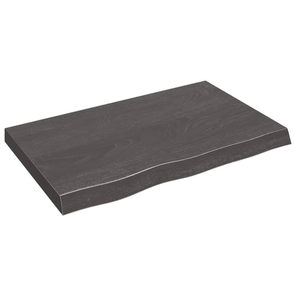 Wall Shelf Dark Grey 80x50x(2-6) cm Treated Solid Wood Oak