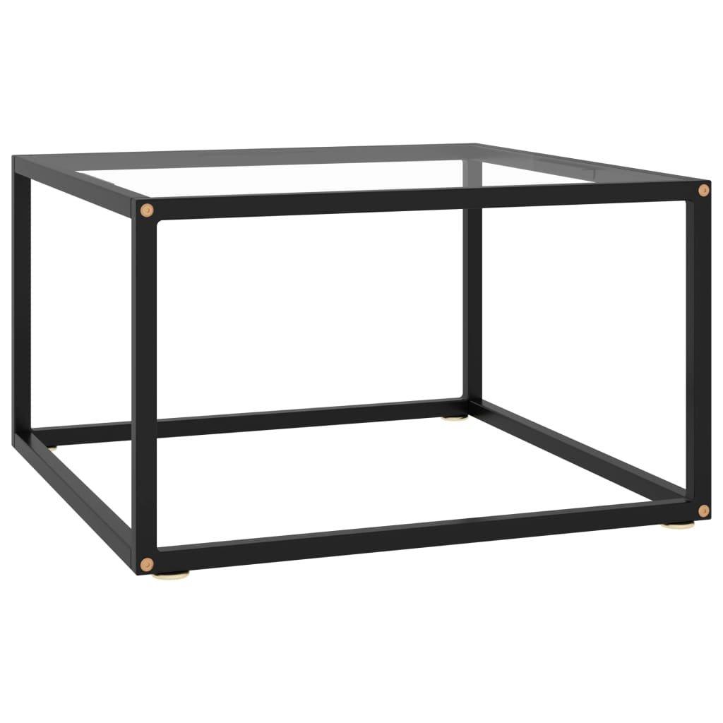 Coffee Table Black with Tempered Glass 60x60x35 cm