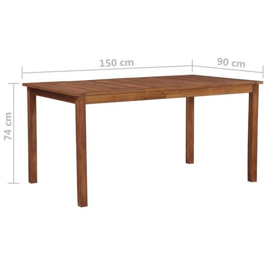 Berkfield Home Garden Table 150x90x74 cm Solid Acacia Wood 5