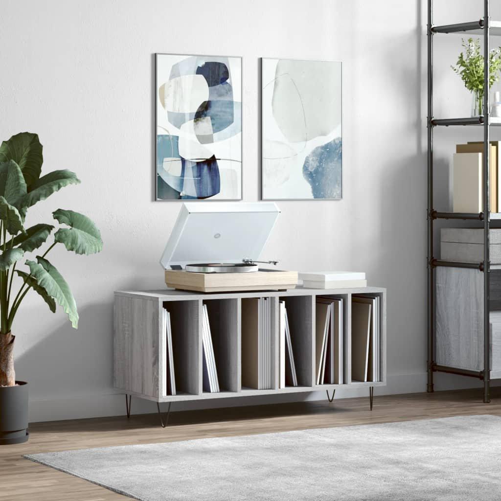 Record Cabinet Grey Sonoma 100x38x48 cm Engineered Wood