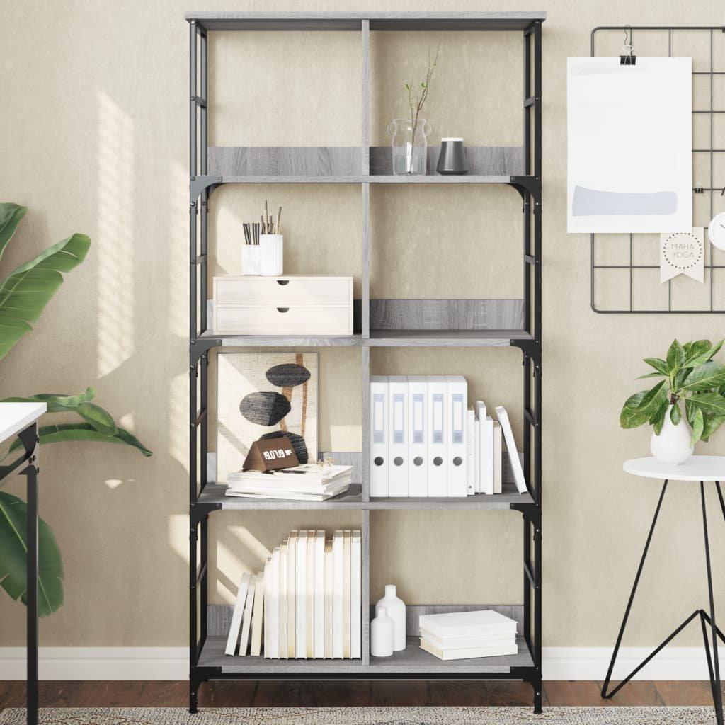 Bookshelf Grey Sonoma 78.5x33x153 cm Engineered Wood