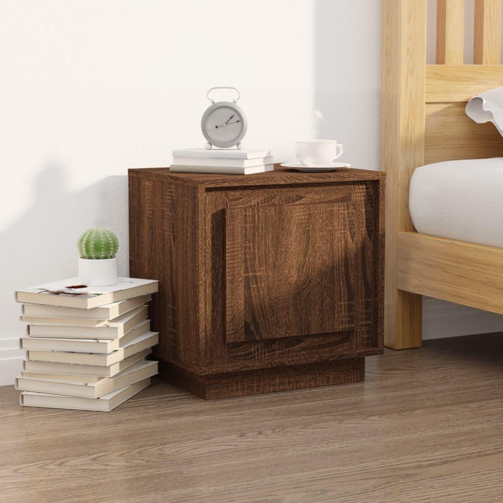Bedside Cabinet Brown Oak 44x35x45 cm Engineered Wood