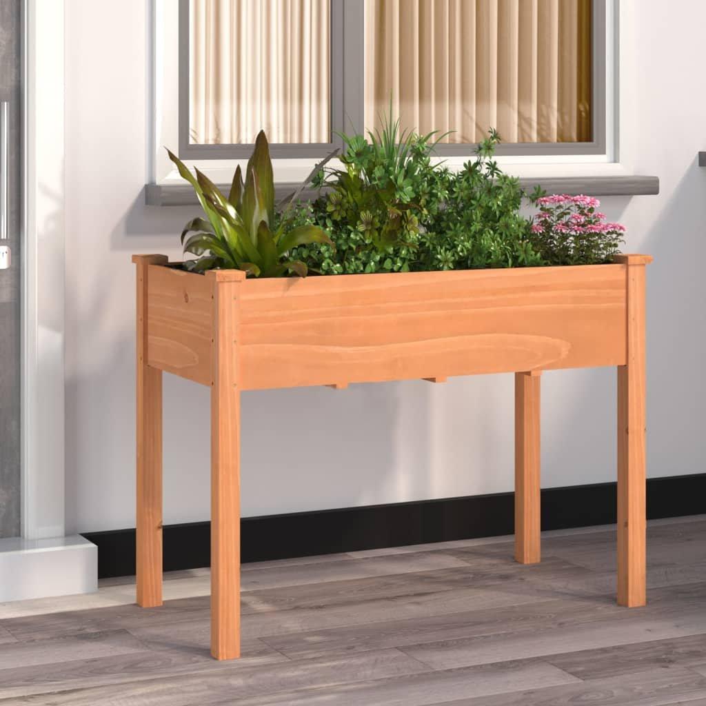 Planter with Liner Brown 118x59x76 cm Solid Wood Fir