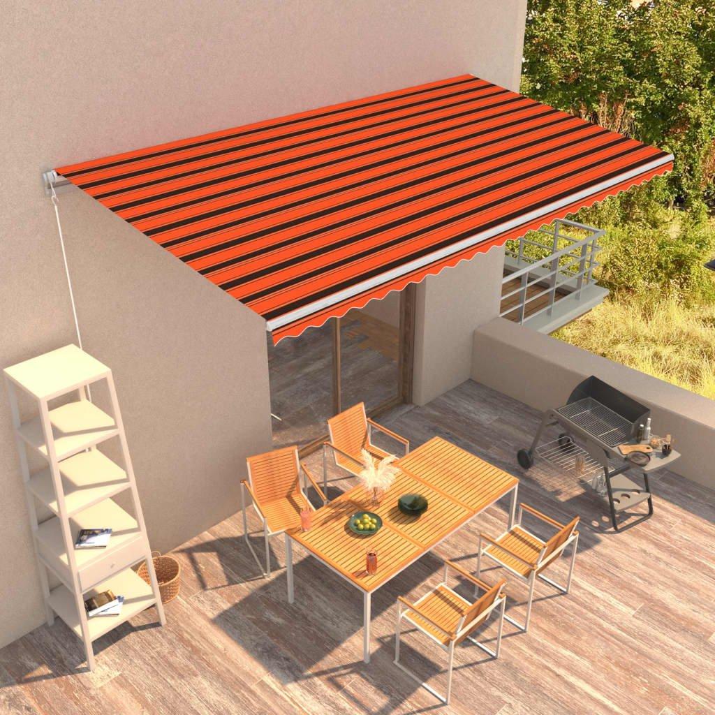 Manual Retractable Awning 600x300 cm Orange and Brown