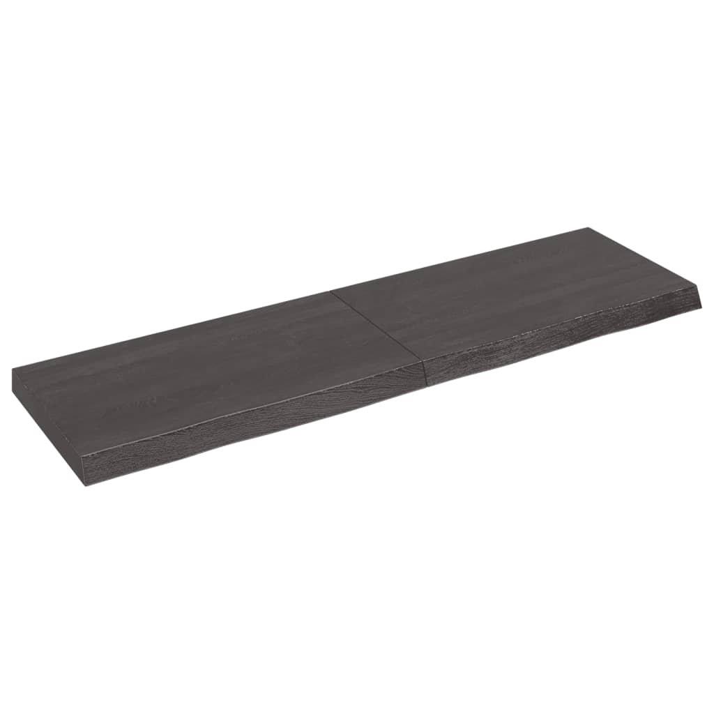 Wall Shelf Dark Grey 140x40x(2-6) cm Treated Solid Wood Oak