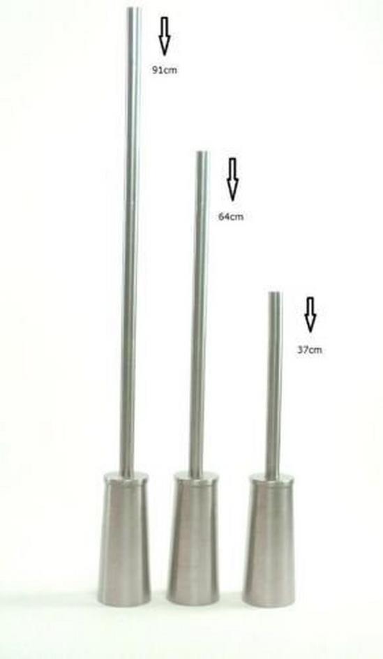 Topfurnishing Long Handle Toilet Brush Holder Stainless Steel High Quality Replaceable Head 3cm thick 1