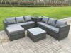 Fimous 7 Seater Dark Mixed Grey Rattan Corner Sofa Outdoor Garden Furniture With 2 Coffee Table Footstool thumbnail 2