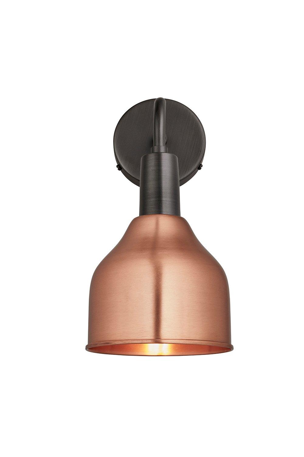 Sleek Cone Wall Light, 7 Inch, Copper, Pewter Holder