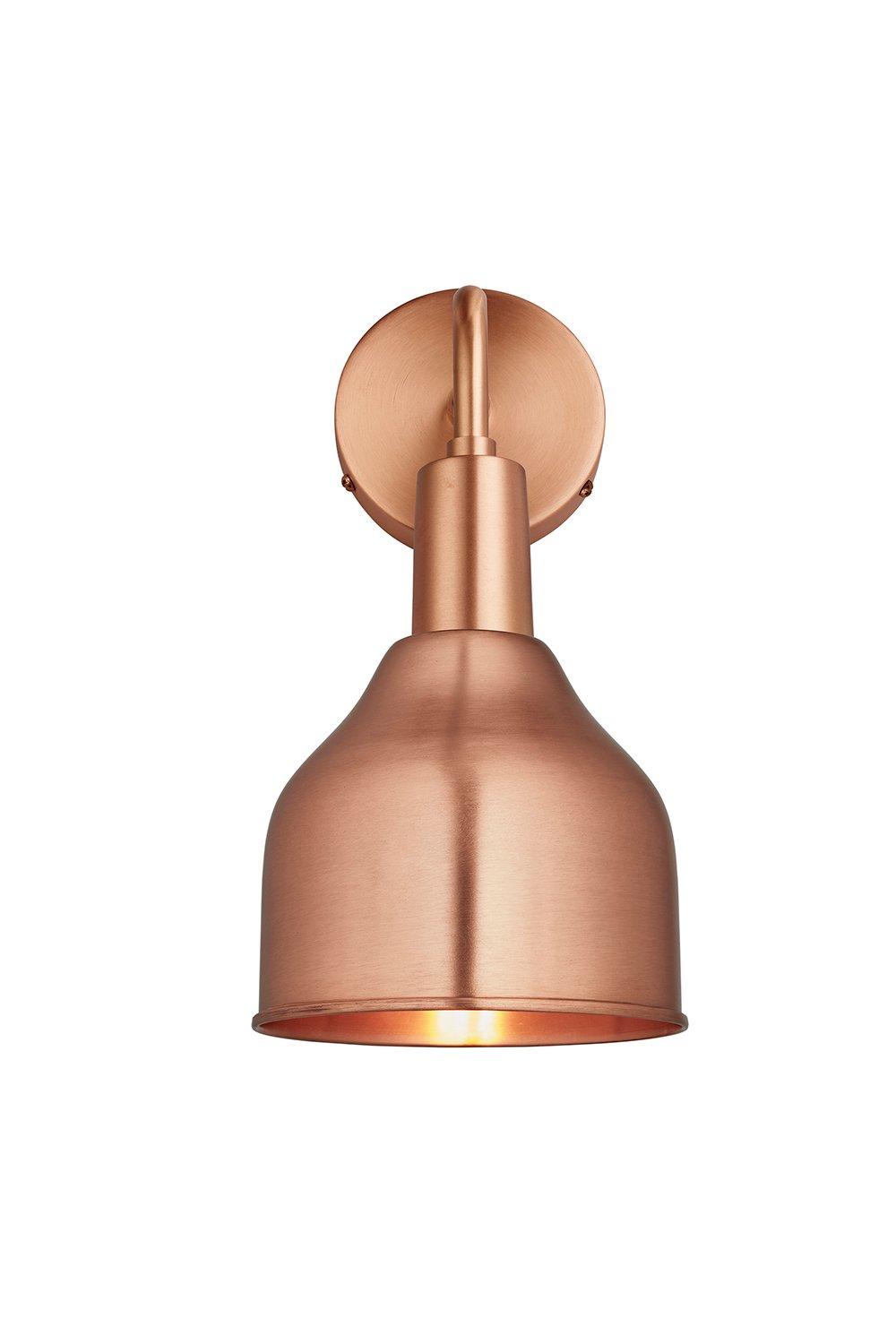 Sleek Cone Wall Light, 7 Inch, Copper, Copper Holder
