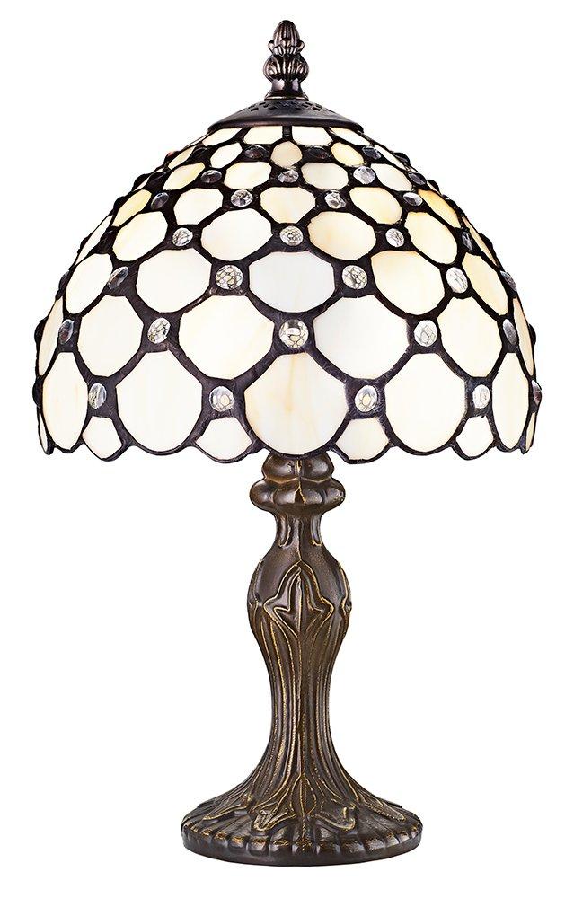 Traditional Tiffany Table Lamp with Multiple Circular Beads