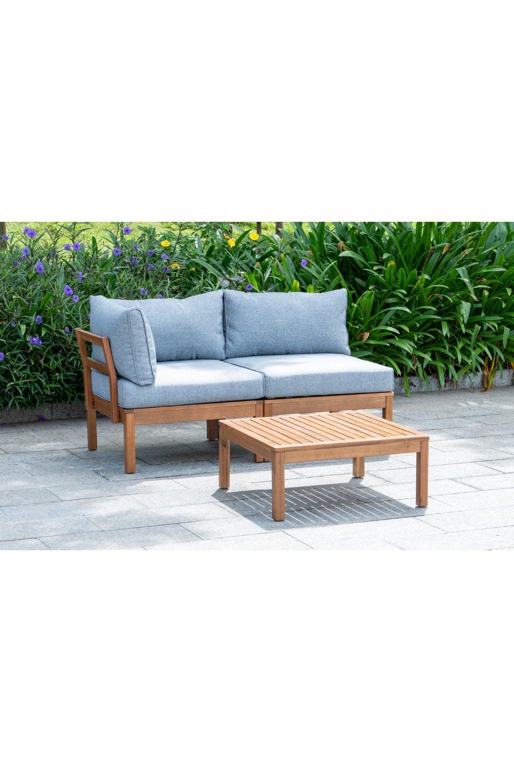 Cali - Wooden Garden Lounge Set - 2 Seats