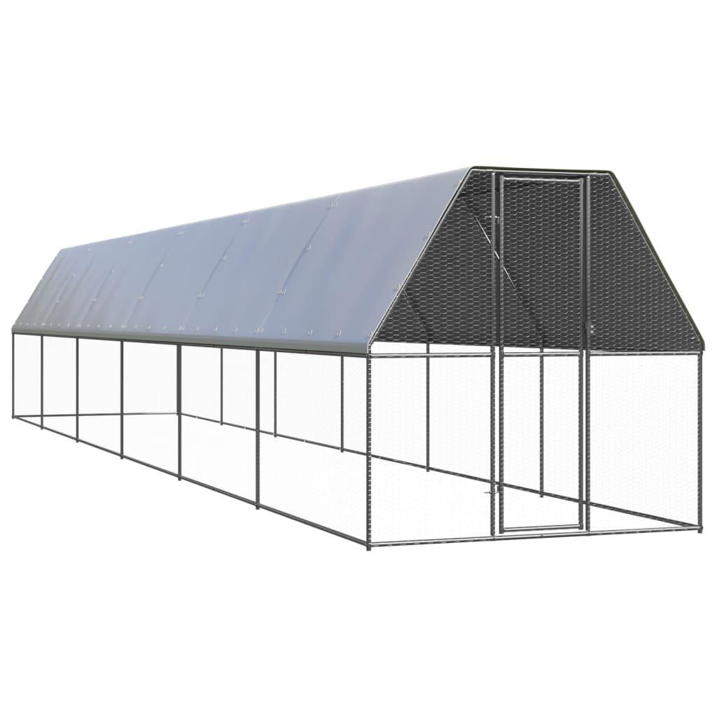 Outdoor Chicken Cage 2x12x2 m Galvanised Steel