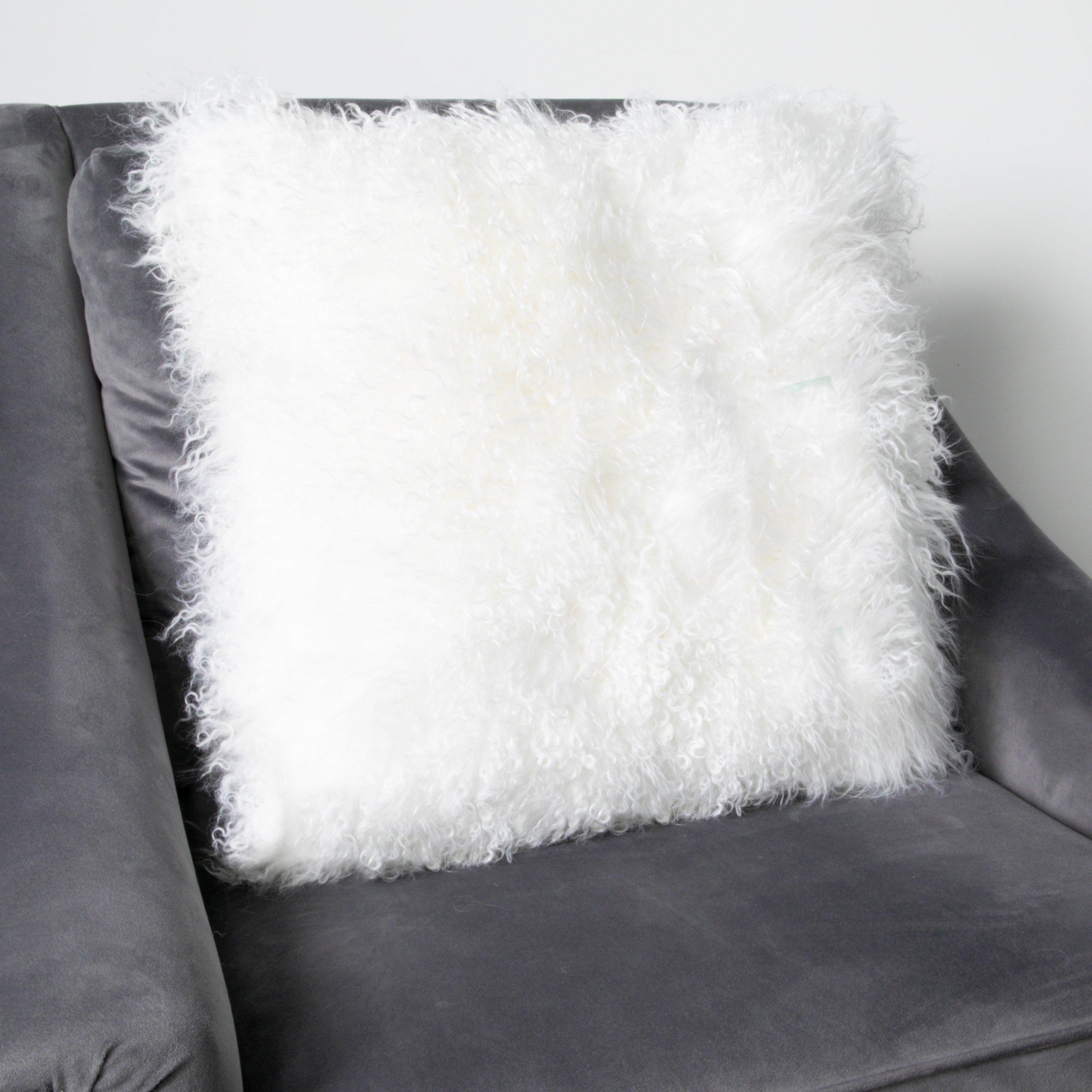 Natural Curly Sheepskin Cushion 45x45cm