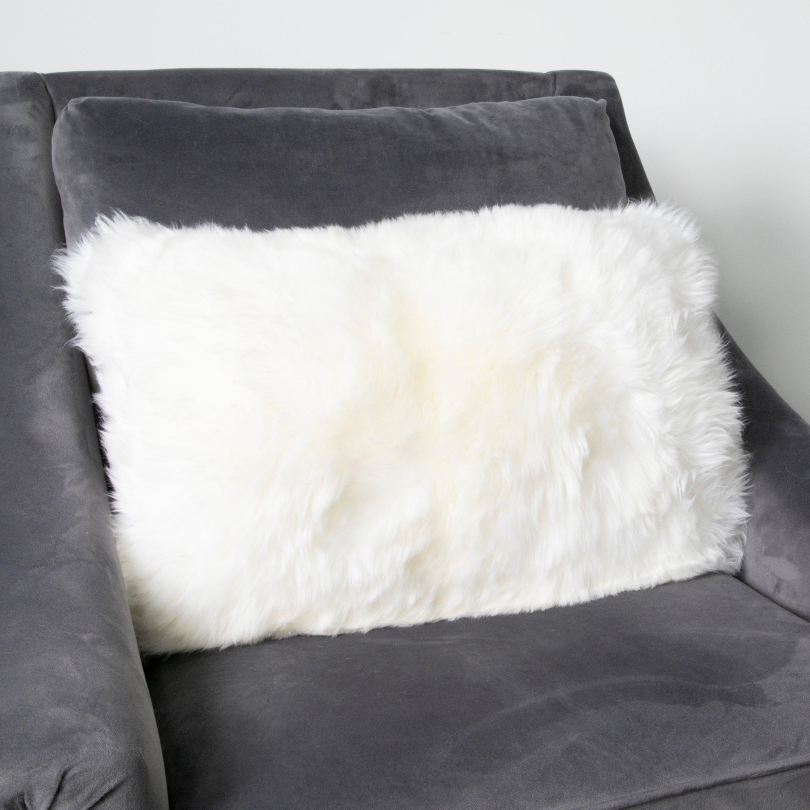 Natural Long Hair Sheepskin Cushion 30x50cm