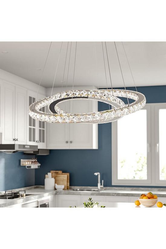 Living and Home Modern  Adjustable Crystal LED Pendant Light 6
