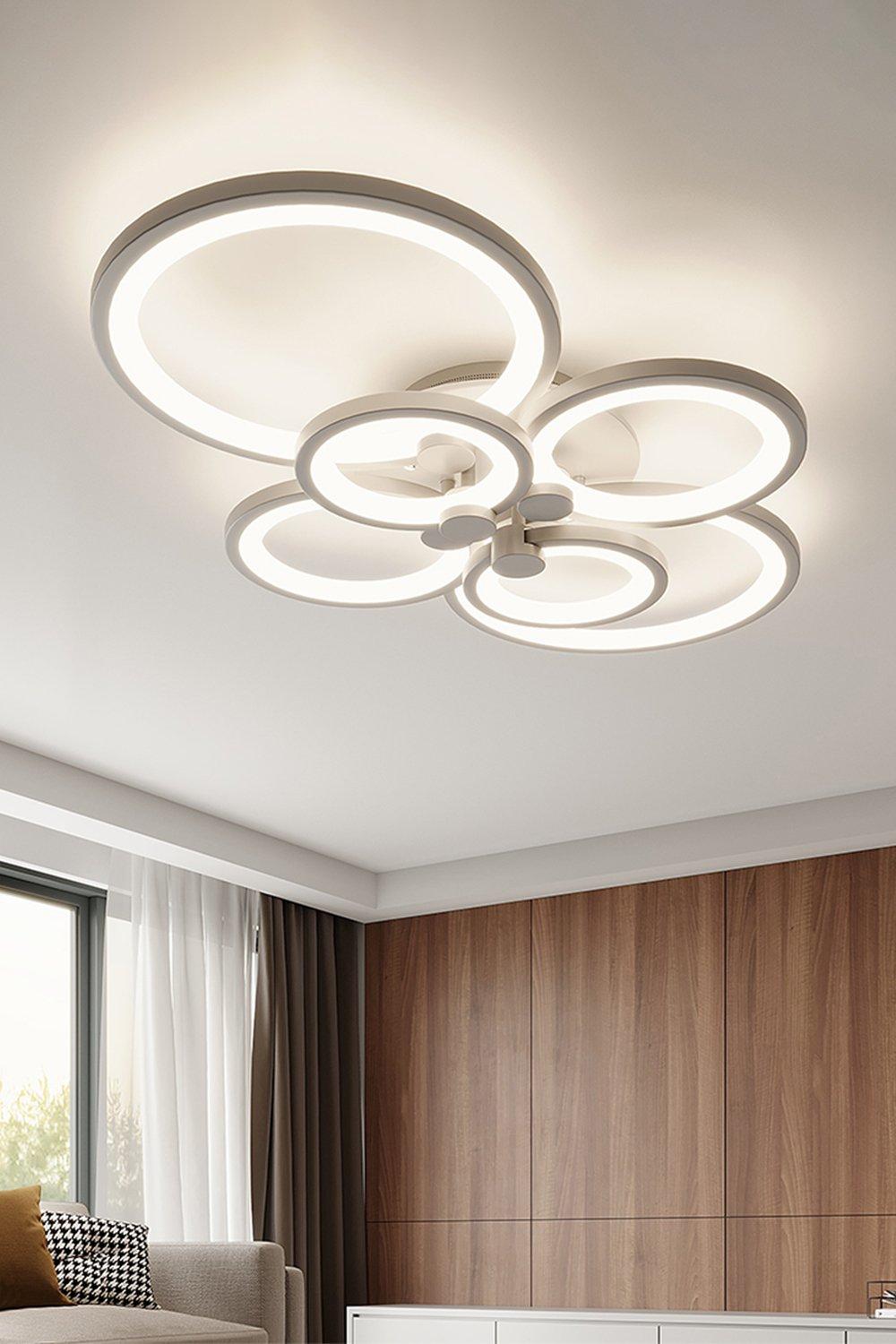 Circular LED Dimmable Semi Flush Ceiling Light with Remote Control
