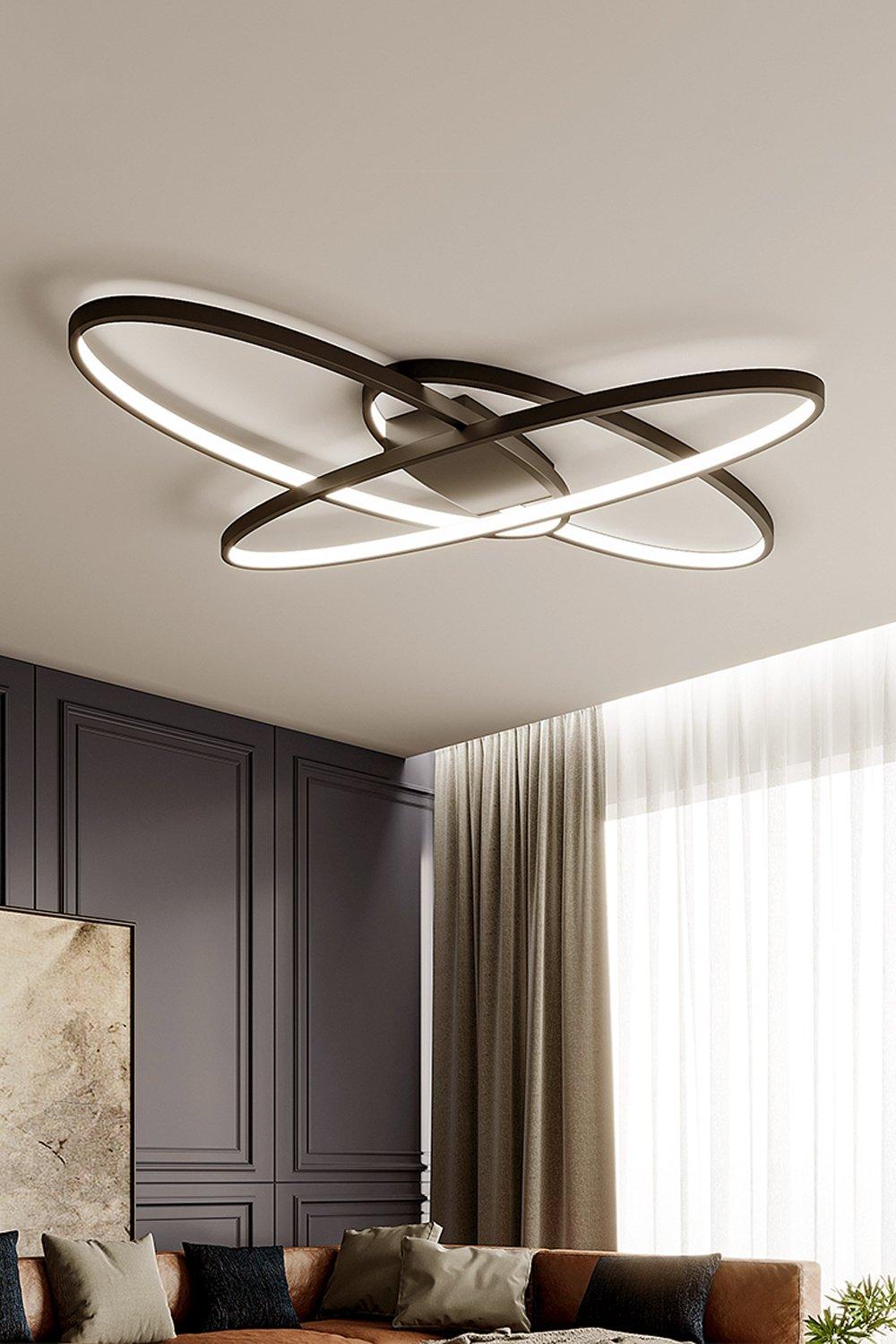 Oval LED Semi-Flush Ceiling Light