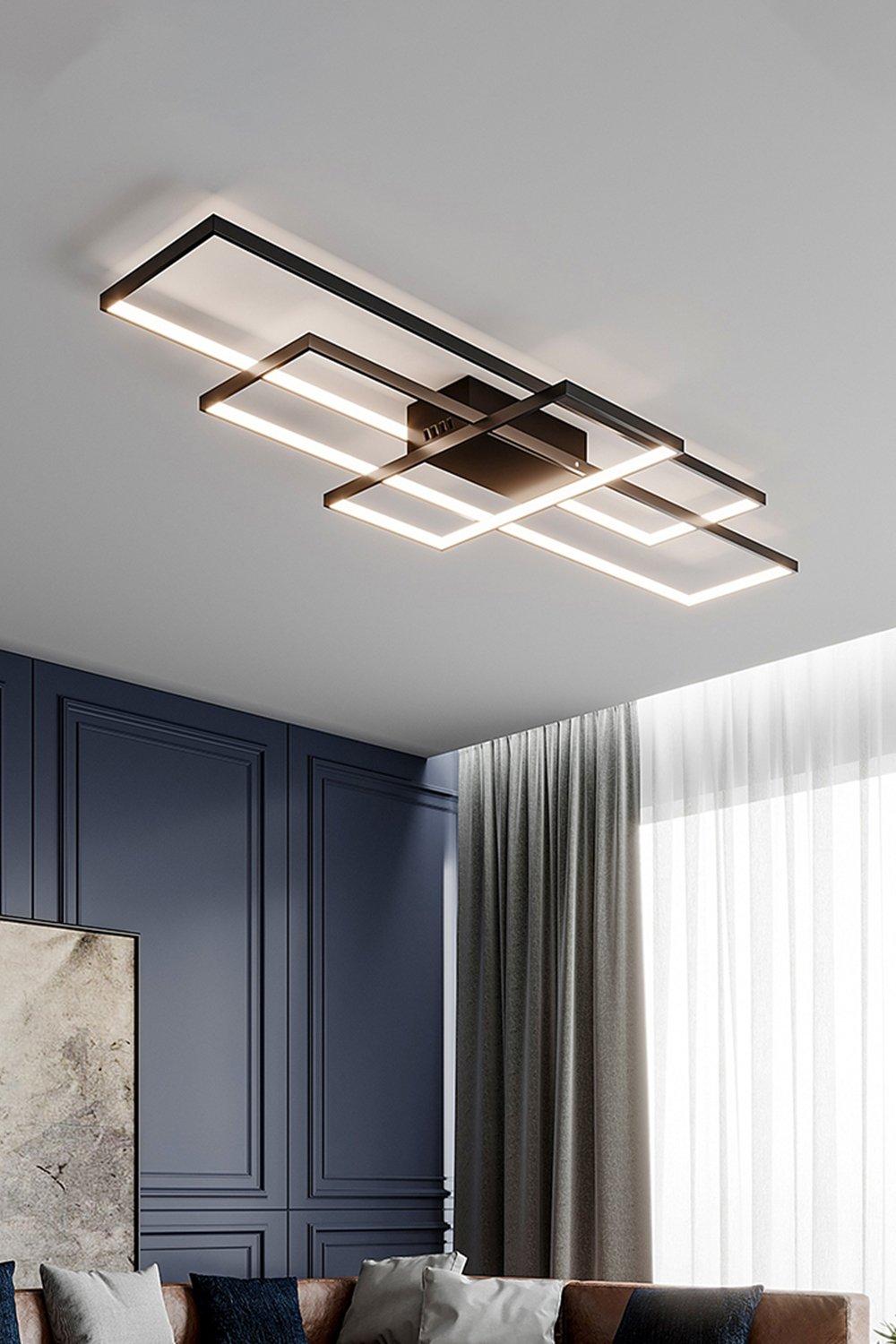 Neutral Style Dimmable Rectangular LED Semi Flush Ceiling Light
