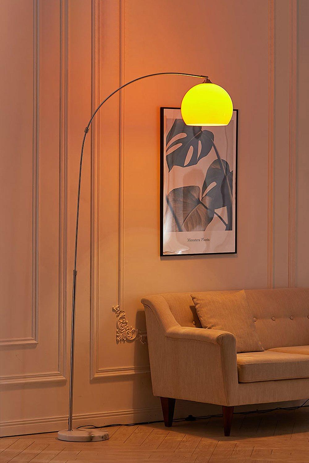 Modern Arched Floor Lamp with Marble Base