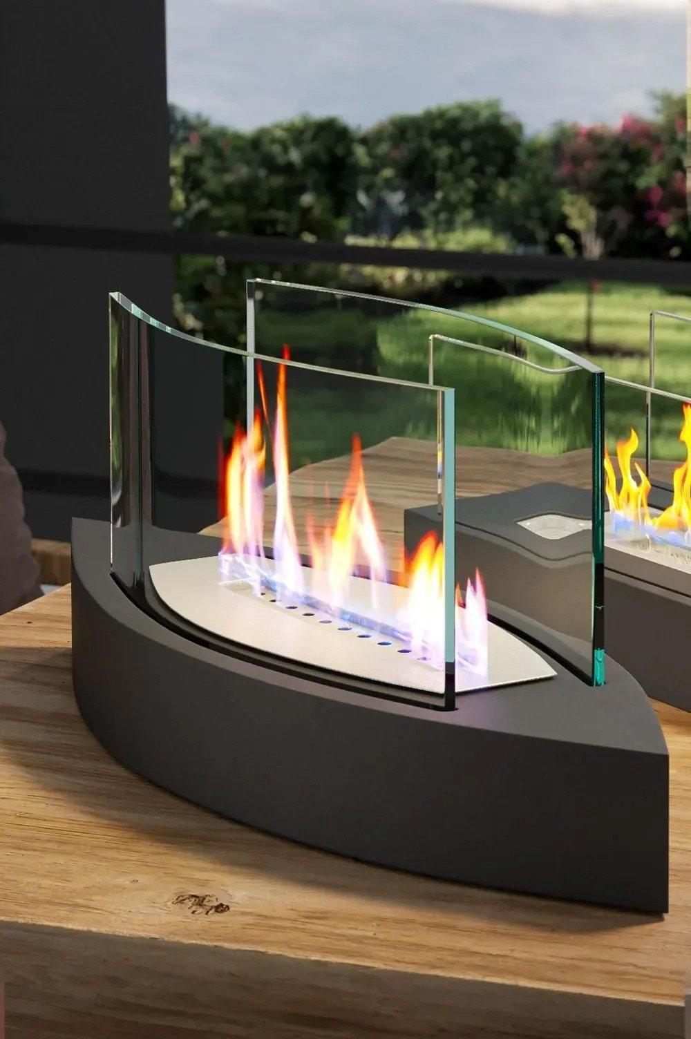Bio-Ethanol Tabletop Fireplace with Flame Guard