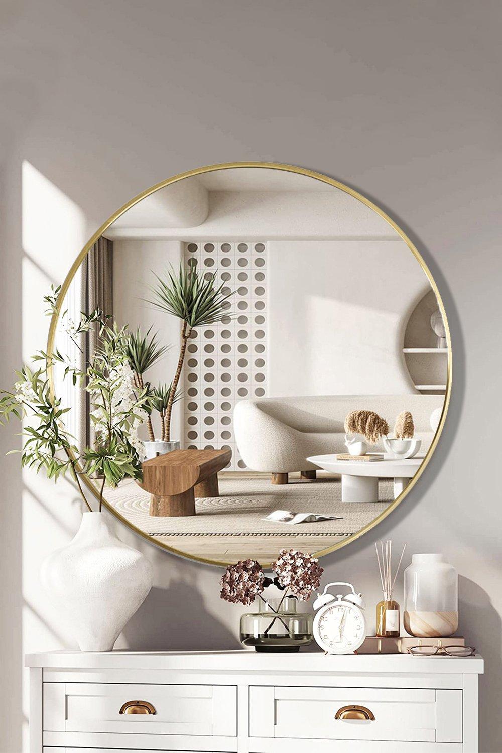 60CM Nordic Round Gold Framed Wall Mirror