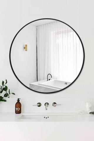 Product 40CM Nordic Round Wall Mirror Black