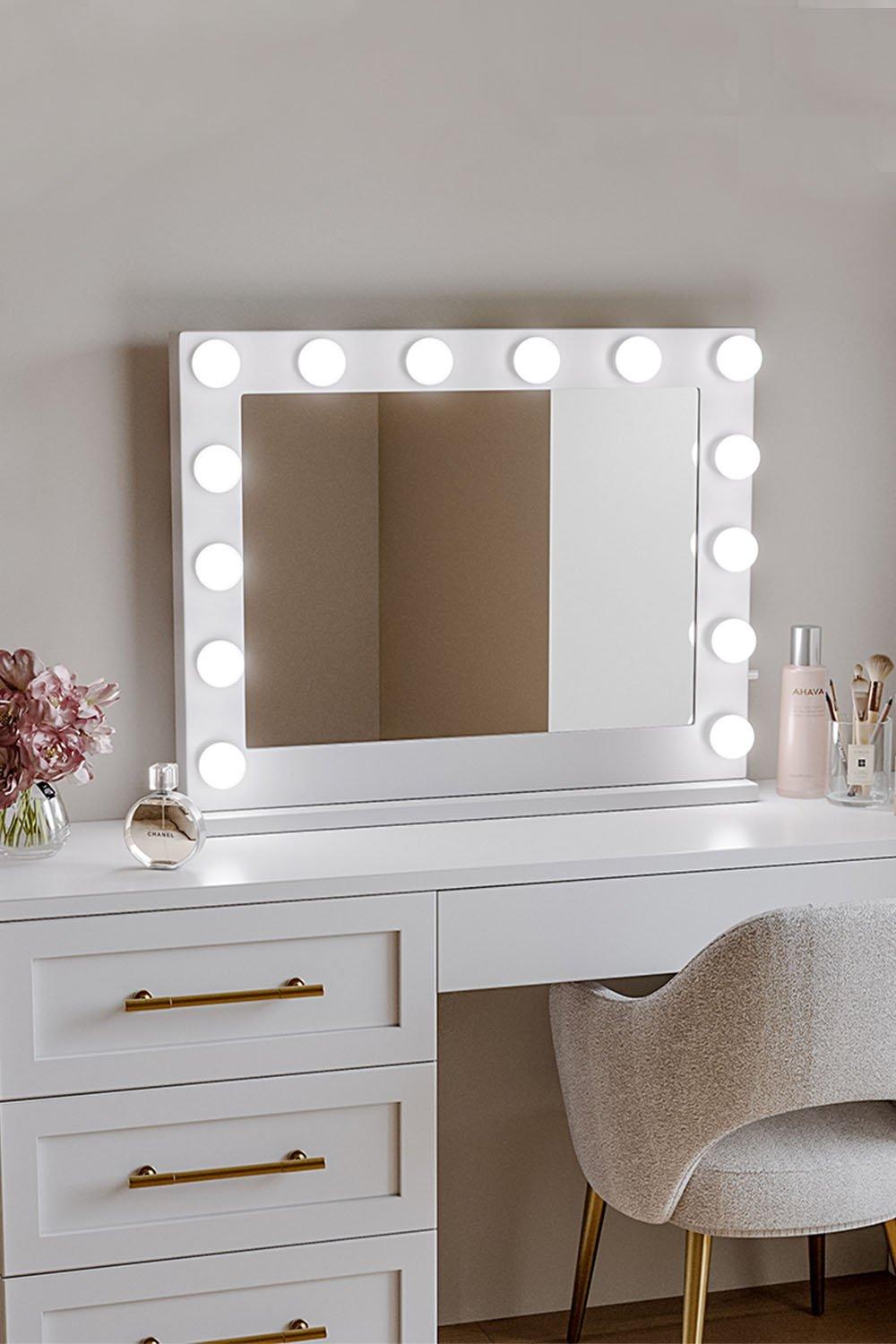 Touch Screen Hollywood Makeup Mirror Three-color Light,Tabletop or Wall Mounted