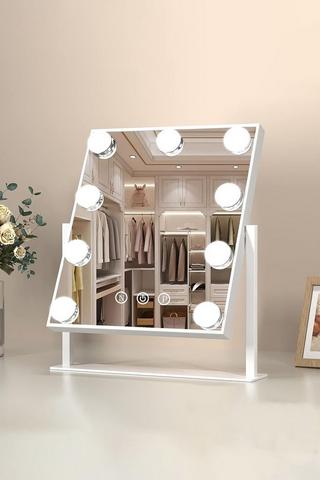 Product Vanity Mirror with Lights,3 Lighting Modes,Touch Screen Control with a USB Wire,Tabletop Cosmetic Mirror For Bedroom Natural