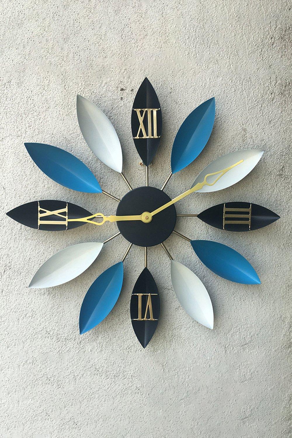 55cm Dia Tri-colour  Roman Numeral Flower Shape Decorative Wall Clock