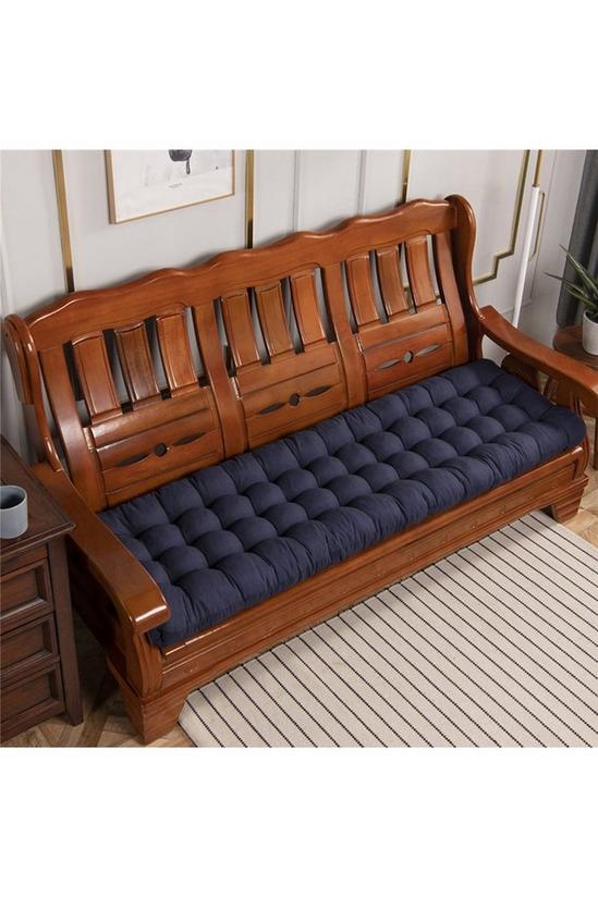 Living and Home 160cm W x 50cm D  Dark Blue Garden Lounger Seat Cushion 3