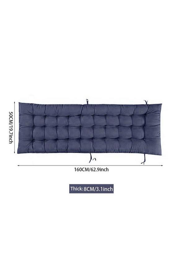Living and Home 160cm W x 50cm D  Dark Blue Garden Lounger Seat Cushion 4