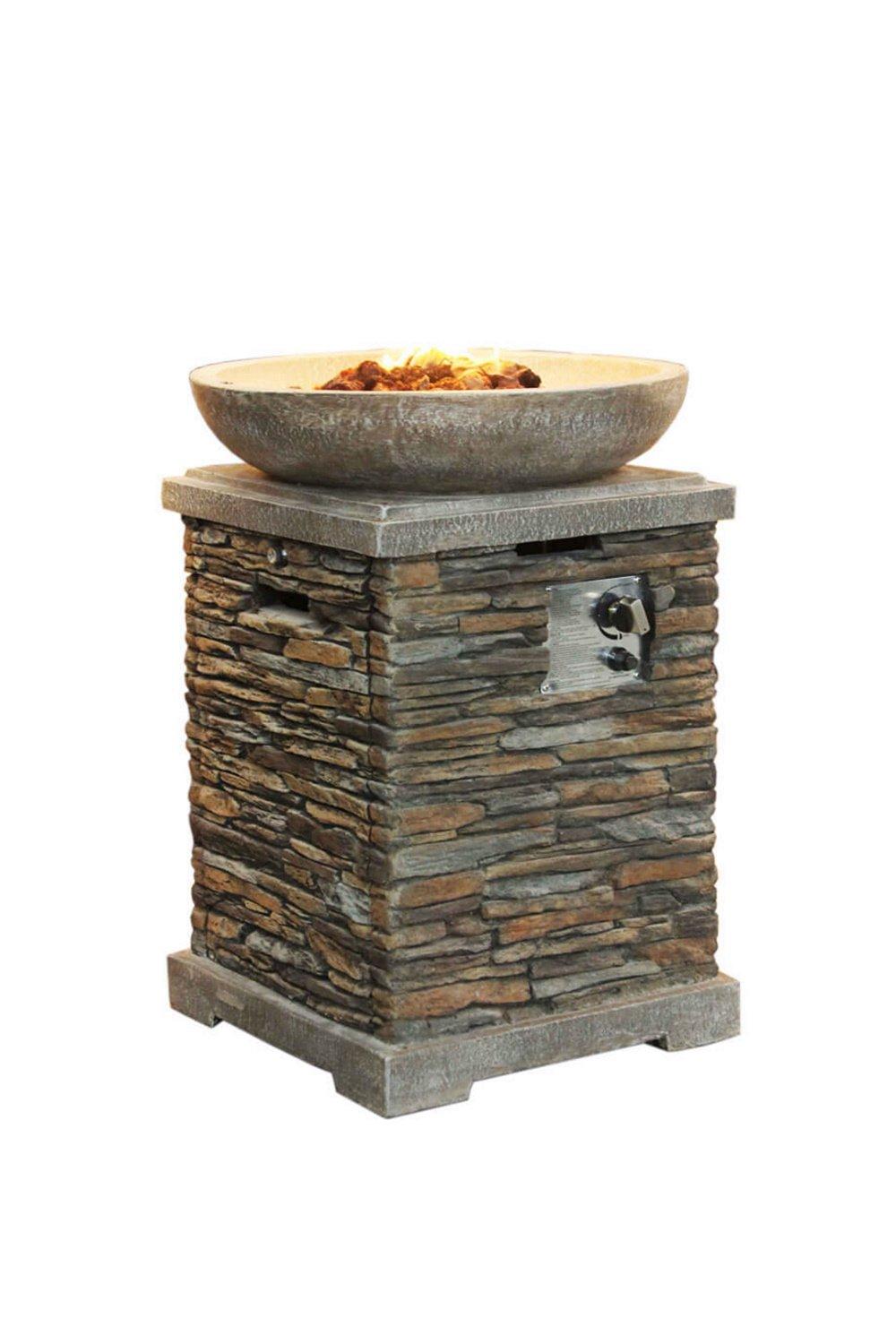 Premium Slate Effect Gas Fire Pit and Fire Bowl
