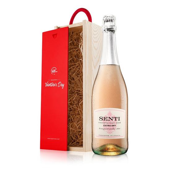Virgin Wines Single Rose Prosecco in Wooden Gift Box 1