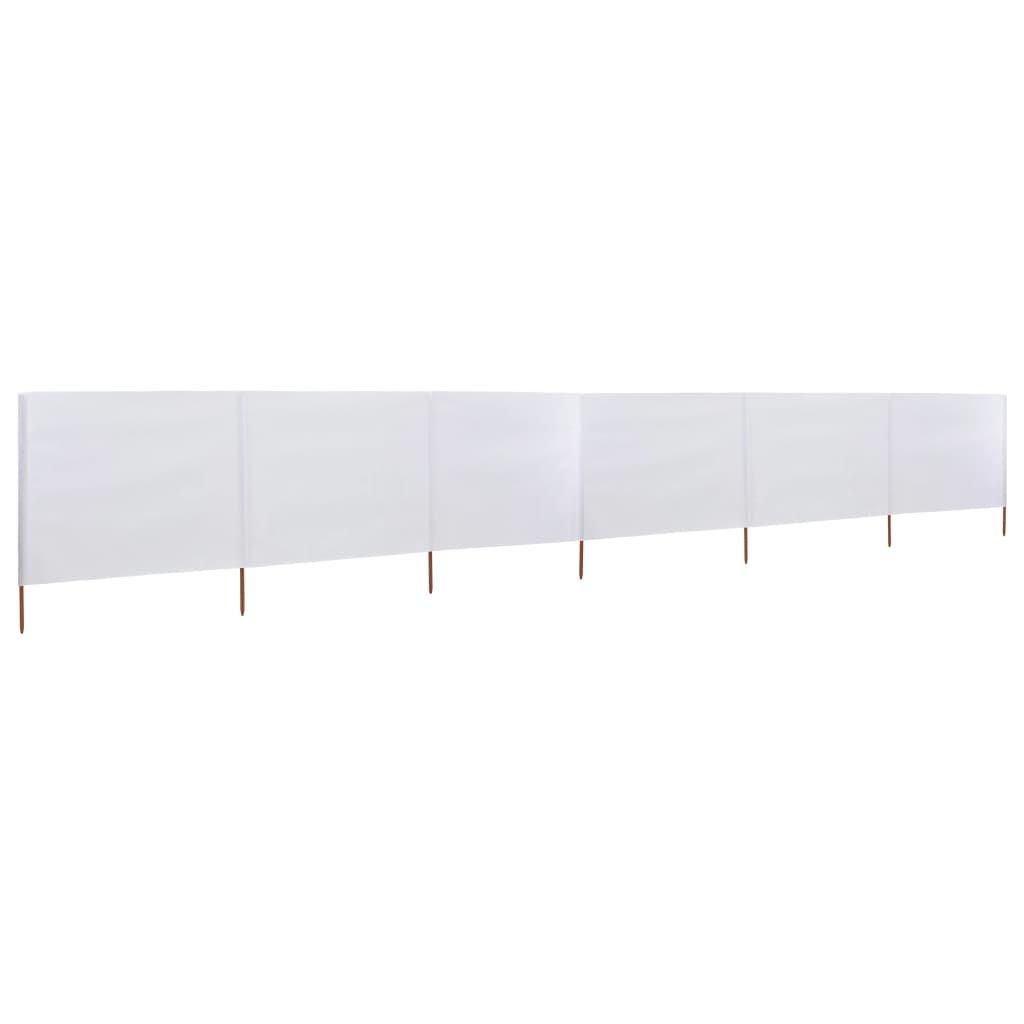 6-panel Wind Screen Fabric 800x80 cm White