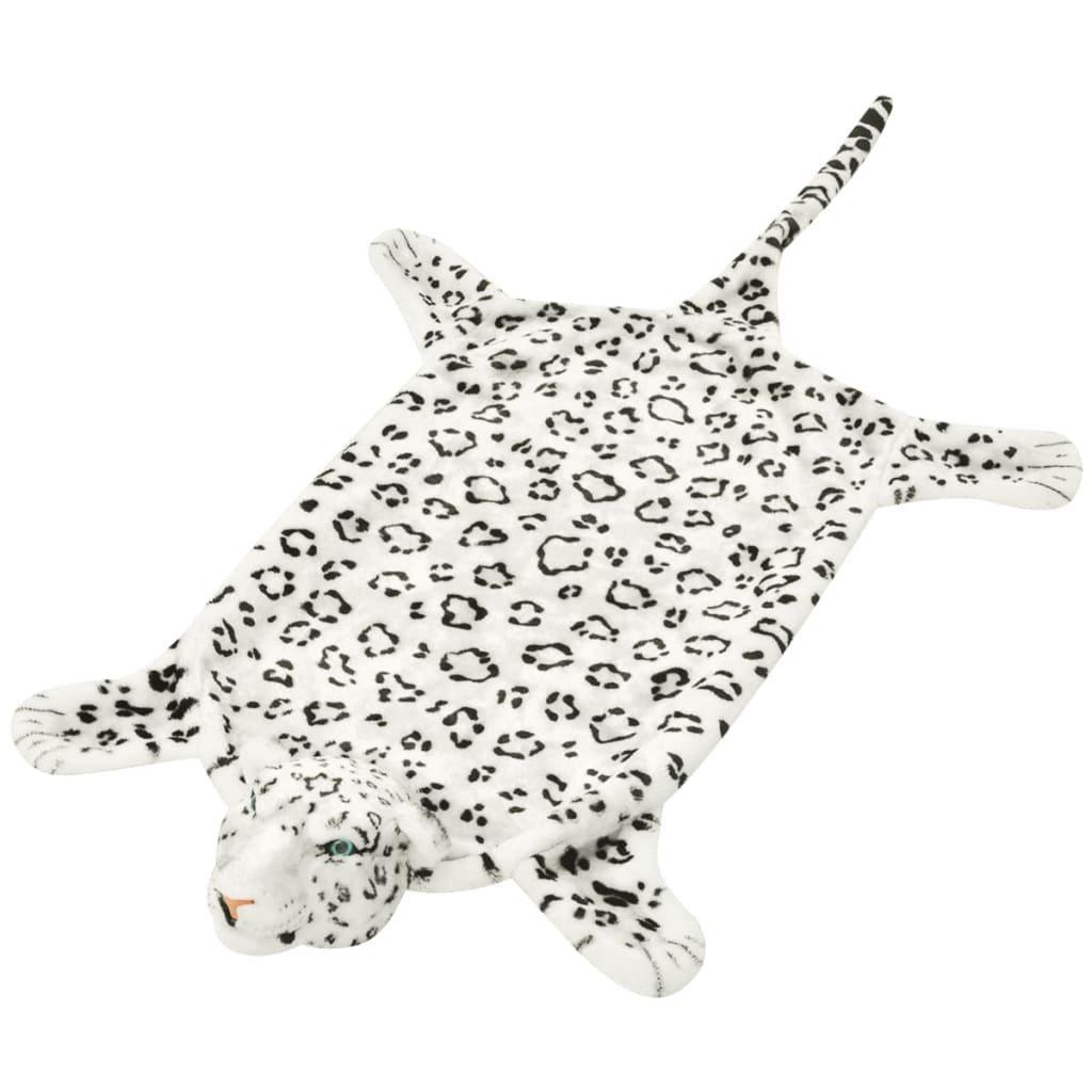 Leopard Carpet Plush 139 cm White