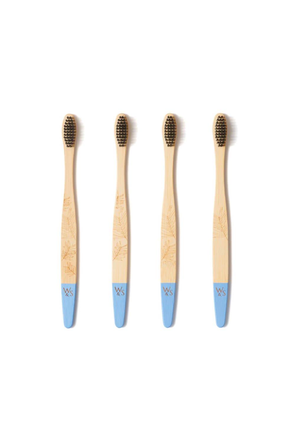 Bamboo Toothbrushes Adult Firm Bristles 4 Pack