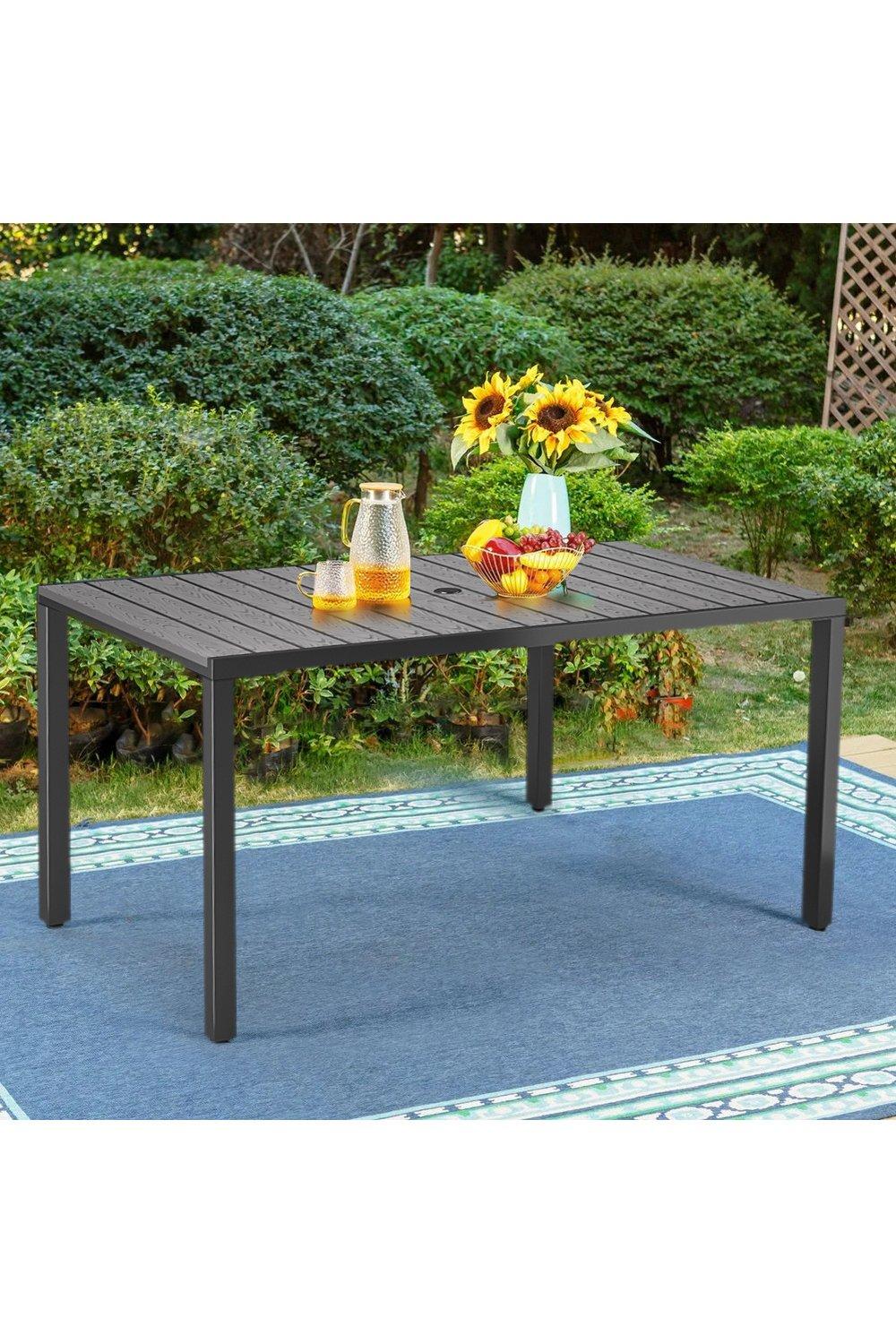 Wood Effect Outdoor Garden Dining Table