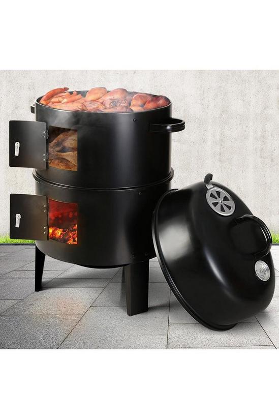Living and Home Outdoor Upright Smoker Grill Charcoal BBQ 2