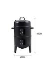 Living and Home Outdoor Upright Smoker Grill Charcoal BBQ thumbnail 3